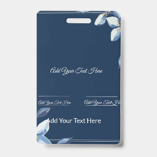 Victoriaans Blauw Bloemen Stoffig Blauw Bruiloft Badge