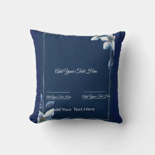 Victoriaans Blauw Bloemen Stoffig Blauw Bruiloft Kussen
