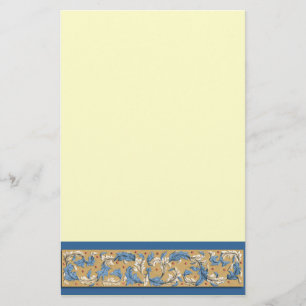 Victoriaans blauw en ivoor patroon briefpapier