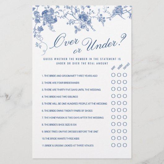 Victoriaans Blauw Franse Tuin Vrijgezellenfeest Ga (Voorkant)