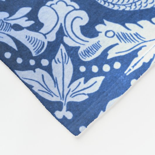 Victoriaans blauw ventilatormandje fleece deken (Hoek)