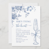 Victoriaans blauw Ze bindt het knoop VRIJGEZELLENF Kaart (Voorkant)