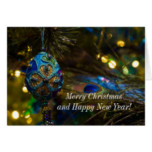 Victoriaans blauwe kerstkaart
