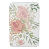 Victoriaans blauwe roze rozen waterverf kunst badmat (Voorkant Verticaal)