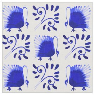 Victoriaans Blauwe Zwans William Morris Pattern Vi Stof