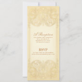 Victoriaans: Bleke gouden Fancy bruiloft Kaart (Achterkant)