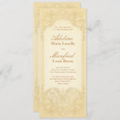 Victoriaans: Bleke gouden Fancy bruiloft Kaart (Voorkant / Achterkant)