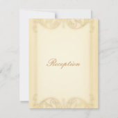 Victoriaans: Bleke gouden Fancy bruiloft Kaart (Achterkant)