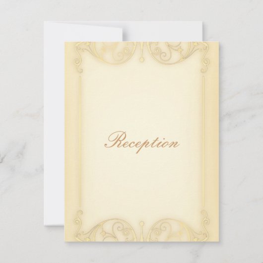 Victoriaans: Bleke gouden Fancy bruiloft Kaart (Achterkant)