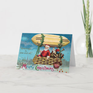 Victoriaans Blimp Christmas Kaart