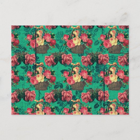 Victoriaans bloemen Briefkaart (Voorkant)