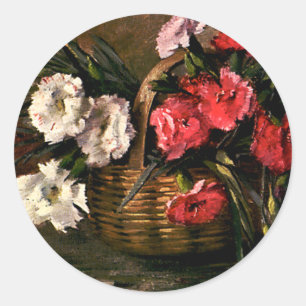  Victoriaans bloemen, Floral-anjers Ronde Sticker