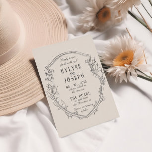  Victoriaans Bloemen Ornament Barok Bruiloft Kaart