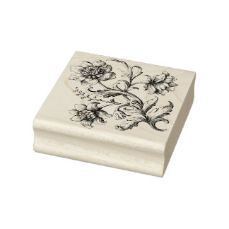 Victoriaans bloemen 	rubberstempel