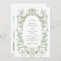 Victoriaans  Bloemen Sage Groen QR code Trouwen
