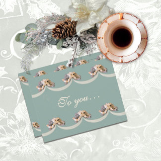 Victoriaans Bloemen Tapijt Zegening in Groen Briefkaart