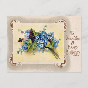  Victoriaans Bloemen Verjaardag Briefkaart. Briefkaart