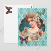 Victoriaans Bloemenmeisje Briefkaart (Voorkant / Achterkant)