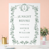 Victoriaans Bloemenrepetitie Diner Welkom Acryl Bord (Huwelijk)