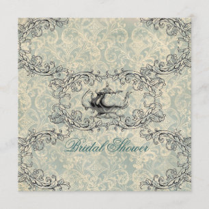 Victoriaans bloementheekransje vrijgezellenfeest kaart