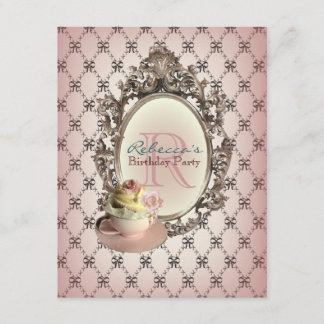 Victoriaans bloemetjeskoek engelse theekopie kaart