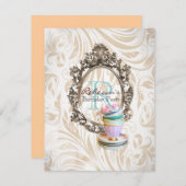 Victoriaans bloemetjeskoek engelse theekopie kaart (Voorkant / Achterkant)