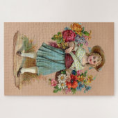 Victoriaans bloemmeisje legpuzzel (Horizontaal)