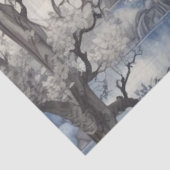 Victoriaans Blue Sapphire Willow Decoupage Print Tissuepapier (Detail)