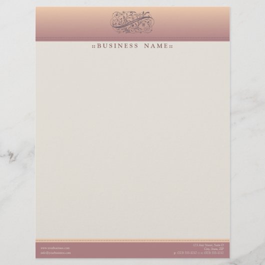 Victoriaans Blush Gepersonaliseerd briefhoofd (Voorkant)