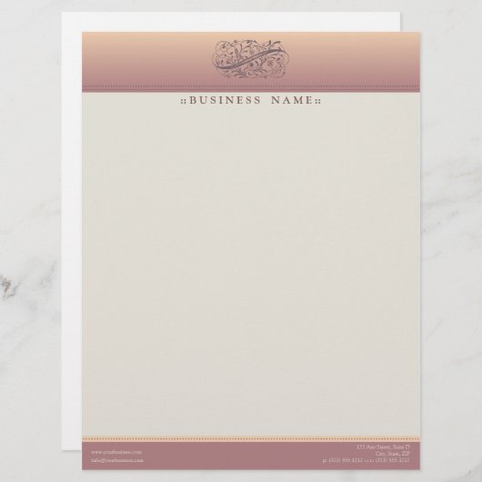 Victoriaans Blush Gepersonaliseerd briefhoofd (Voorkant / Achterkant)