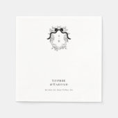 Victoriaans boog monogram bruiloft of verlovingsfe servet (Voorkant)