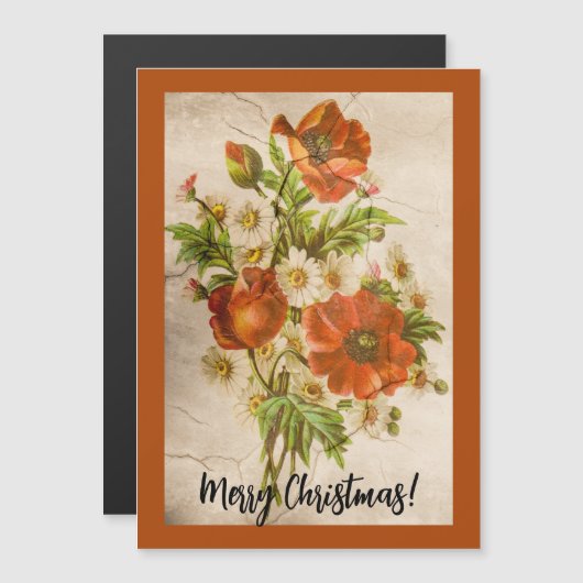  Victoriaans botanische rode papaver (Voorkant / Achterkant)