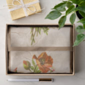 Victoriaans botanische rode papaver Tissuepapier (Geschenk)