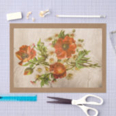 Victoriaans botanische rode papaver Tissuepapier (Craft)