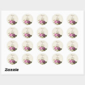  Victoriaans botanische roze & krottenwijk Ronde Sticker (Vel)