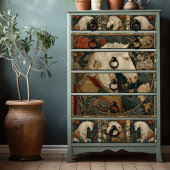 Victoriaans botanische William Morris Style Eenhoo Tissuepapier