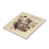 Victoriaans "Bramble Berry Fairy" in een Leafy Gar Tegeltje (Zijkant)