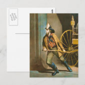 Victoriaans brandweerman 2 "De Amerikaanse vuurman Briefkaart (Voorkant / Achterkant)