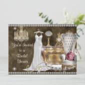 Victoriaans BRIDAL SHOWER INVITATION Kaart (Staand voorkant)