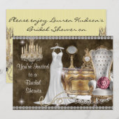 Victoriaans BRIDAL SHOWER INVITATION Kaart (Voorkant / Achterkant)
