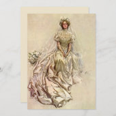 Victoriaans Bride, Antiek Bridal Portret (Voorkant / Achterkant)