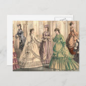 Victoriaans bride en begeleidende personen briefkaart (Voorkant / Achterkant)