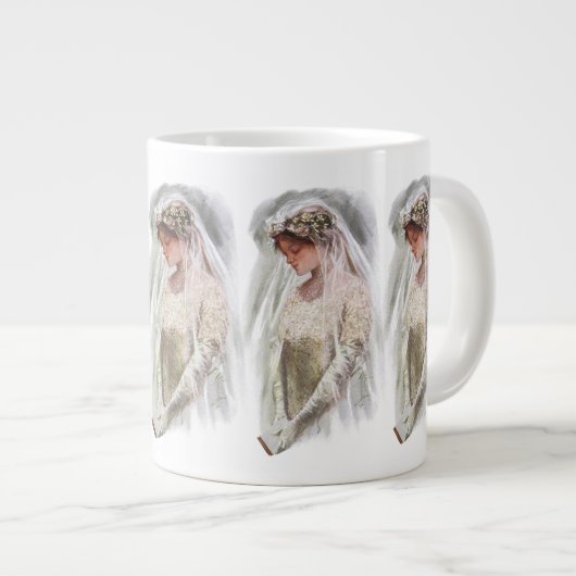  Victoriaans Bride met bijbelse Harrison Fisher Extra Grote Mok (Voorkant rechts)