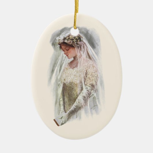  Victoriaans Bride met bijbelse Harrison Fisher Keramisch Ornament (Voorkant)