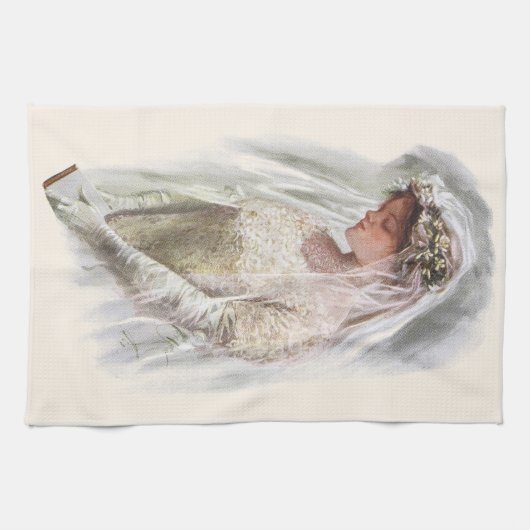 Victoriaans Bride met bijbelse Harrison Fisher Theedoek (Horizontaal)