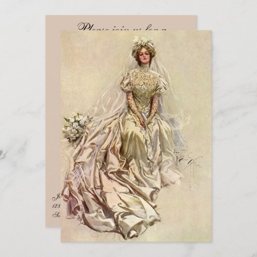 Victoriaans Bride, Vrijgezellenfeest Tea Party Kaart (Voorkant / Achterkant)