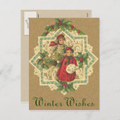 Victoriaans Briefkaart Kerstmis (Voorkant / Achterkant)