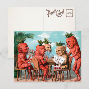 Victoriaans Briefkaart met wortelkaart