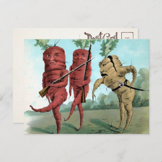 Victoriaans Briefkaart van de Wortel (Voorkant / Achterkant)