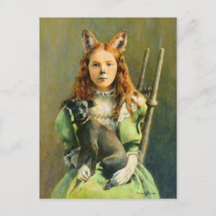 Victoriaans Briefkaart van Fox Girl